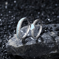 Stardust Current Band and  Heartstream Glow Ring | S925 Silver | Luminous enamel
