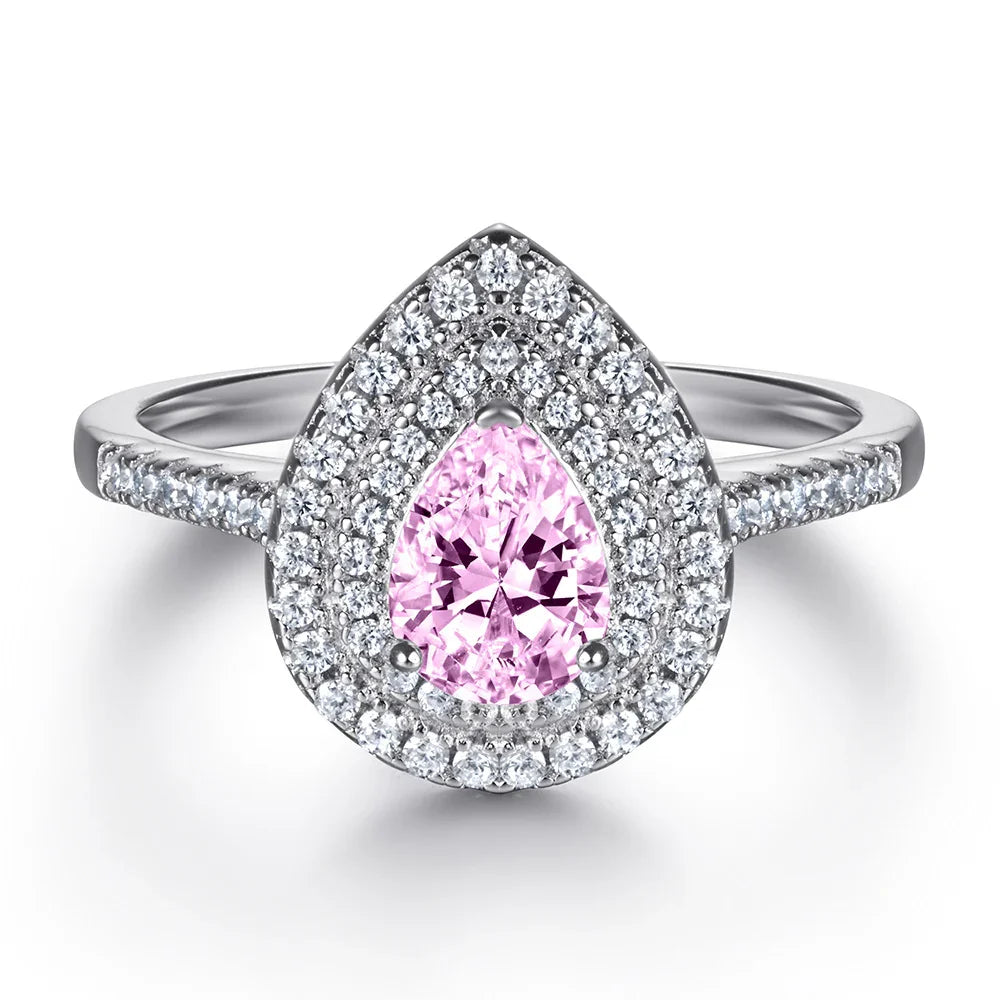1.25ct Blush Teardrop Ring | S925 Silver | Liora Gems