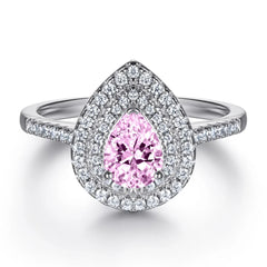 1.25ct Blush Teardrop Ring | S925 Silver | Liora Gems