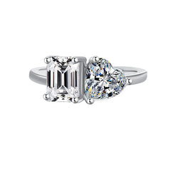 Twin Flames Ring | Silver | Moissanite