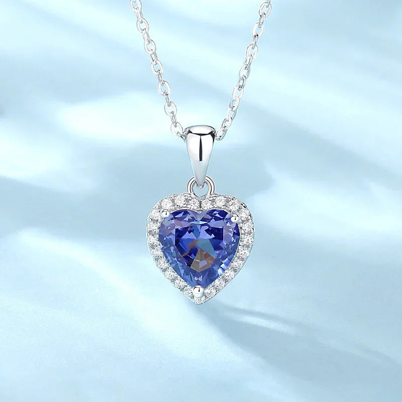 Frosted Heart Necklace | S925 Silver | Liora Gems