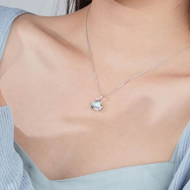 Serendipity Ginkgo Necklace  | S925 Silver | Liora Crystal