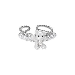 Sweet Bear Ring | Sustainable Metal | Pearl