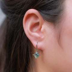 Forest Facets Earrings | S925 Silver | Moss Agate