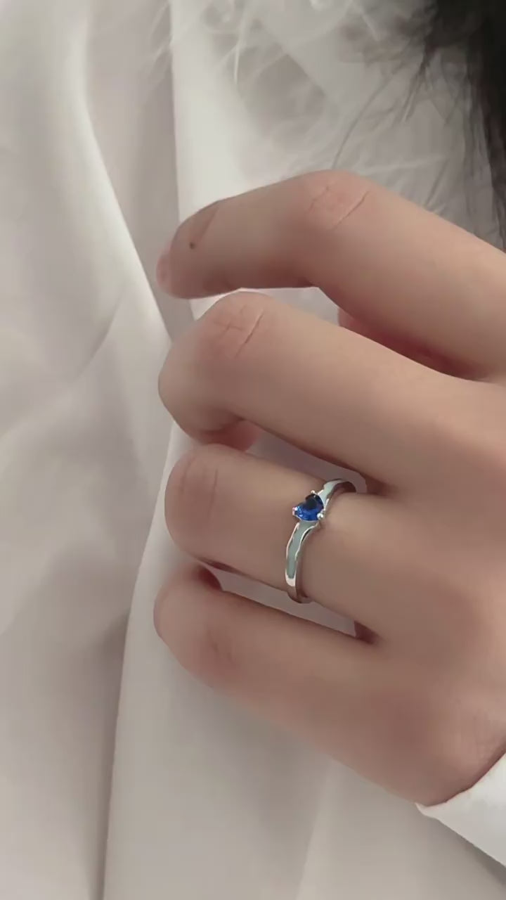 Tidal Current Band and Heart Crest Ring | S925 Silver | Luminous enamel