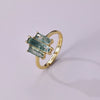 Sunset Moss Knuckle Ring | 10K Gold S925 Silver | Moss Agate Stone